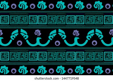 Ethnic Design. Ikat Seamless Pattern. Chevron Brush Texture. Boho Print. Geometric Hand Drawn Textile Ornate. Abstract Native Tie Dye Background.