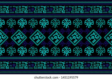 Ethnic Design. Ikat Seamless Pattern. Chevron Brush Texture. Boho Print. Geometric Hand Drawn Textile Ornate. Abstract Native Tie Dye Background.