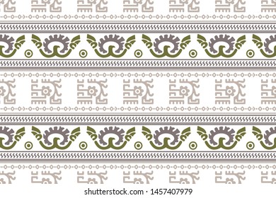 Ethnic Design. Ikat Seamless Pattern. Chevron Brush Texture. Boho Print. Geometric Hand Drawn Textile Ornate. Abstract Native Tie Dye Background.