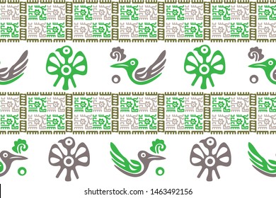 Ethnic Design. Ikat Seamless Pattern. Chevron Brush Texture. Boho Print. Geometric Hand Drawn Textile Ornate. Abstract Native Tie Dye Background.