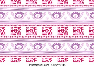 Ethnic Design. Ikat Seamless Pattern. Chevron Brush Texture. Boho Print. Geometric Hand Drawn Textile Ornate. Abstract Native Tie Dye Background.