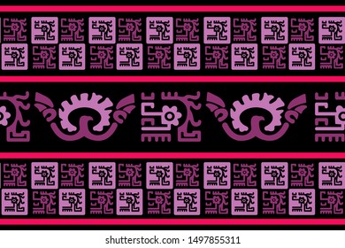 Ethnic Design. Ikat Seamless Pattern. Chevron Brush Texture. Boho Print. Geometric Hand Drawn Textile Ornate. Abstract Native Tie Dye Background.