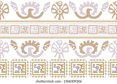 Ethnic Design. Ikat Seamless Pattern. Chevron Brush Texture. Boho Print. Geometric Hand Drawn Textile Ornate. Abstract Native Tie Dye Background.