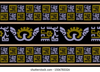 Ethnic Design. Ikat Seamless Pattern. Chevron Brush Texture. Boho Print. Geometric Hand Drawn Textile Ornate. Abstract Native Tie Dye Background.