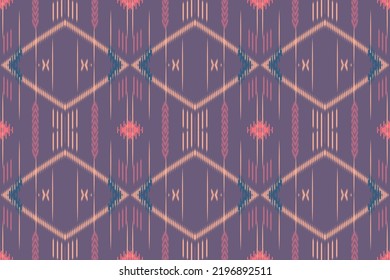 Ethnic design ikat vector background art geometric colorful Ethnic Indian Aztec pattern floral tribal design simple modern traditional hand drawn border