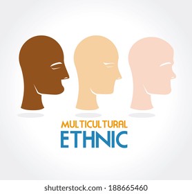 Ethnic design over gray background, vector illustration