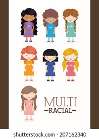 Ethnic design over white background, vector illustration