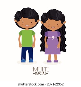 Ethnic design over white background, vector illustration
