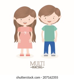 Ethnic design over white background, vector illustration