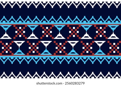 Ethnic design pattern, Geometric seamless, Aztec embroidery border seamless patterns.ethnic design, pattern illustration ,wallpaper Background, fabric pattern Cross Stitch, curtain, carpet ,geometry 