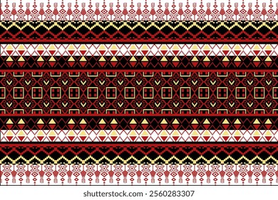 Ethnic design pattern, Geometric seamless, Aztec embroidery border seamless patterns.ethnic design, pattern illustration ,wallpaper Background, fabric pattern Cross Stitch, curtain, carpet ,geometry 