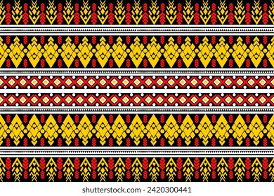 diseño étnico patrón sarong diseño geométrico diseño geométrico bordado color amarillo negro naranja blanco estampado textil patrón almohadas alfombras cortinas mantas sábanas papel de pared