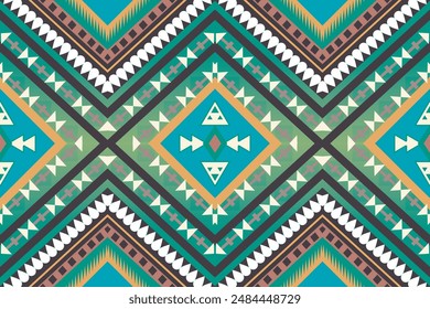 ethnic design pattern sarong pattern geometric design geometric pattern embroidery green yellow white Textile prints fabric patterns pillows carpet curtains blankets bed sheets wallpapers surface