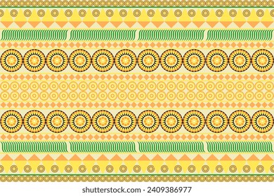 ethnic design pattern seamless tribal India green yellow black white geometric shapes colored triangles arranged together
design for paints Textile carpet  