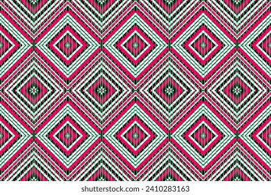 diseño étnico ininterrumpido tribal India formas geométricas blancas de color rosa negro combinadas
diseño para pinturas Alfombra textil  