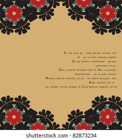 Ethnic design with rustic flowers card