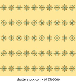 Ethnic design seamless pattern with traditional tribal motifs, crooked lines, triangles, squares, circles. Mayan fabric, geometric decorative navajo print, american indian pattern, ethnical symbols.