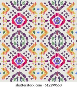 Ethnic design. Seamless pattern with ethnic tribal motifs, zigzag lines. Vector.