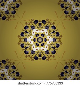 Ethnic design. Striped pattern with ethnic tribal motifs, zigzag lines, Mandalas, brushstrokes paint in gray, white and yellow colors. Tribal seamless pattern. Vector repeating geometric mesh tiles.