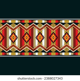 Ethnic design Vector background. Seamless pattern in tribal, folk embroidery, Ikat art design. geometric art ornament print. Design for carpet, wallpaper, clothing, wrapping, fabric, covering.
