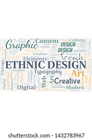 Ethnic Design word cloud. Wordcloud made with text only.