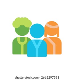 Ilustración de icono plano simple de diversidad étnica