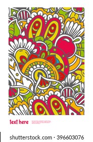Ethnic doodle card with space for text