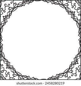 Ethnic Doodle Frame Vector  Background