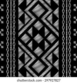 Ethnic doodle Tribal Aztec Seamless Pattern. Geometric Vector illustration