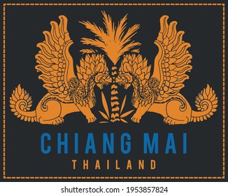ethnic dragon pattern print design