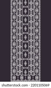 Ethnic Dress, Shirts Pattern. Ethnic Neckline Embroidery Pattern. Vector Aztec Southwest Geometric Neckline Black And White Color Pattern. Tribal Art Shirts Fashion. Neck Embroidery Border Ornaments.