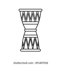Ethnic drum icon in outline style on a white background vector illustration