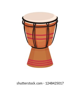 Ethnic drum musical instrument vector Illustration on a white background