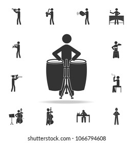 Ethnic drum player icon. Detailed set of music icons. Premium quality graphic design. One of the collection icons for websites web design mobile app on white background