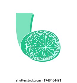 Ethnic Easter alphabet. Decorative letter B