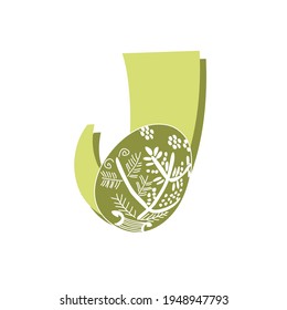 Ethnisches Osteralphabet. Dekorationsbrief J. Baummuster