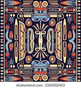 Ethnic Egyptian fabric pattern traditional folk antique. Ornate elegant luxury background.