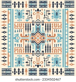 Ethnic Egyptian fabric pattern traditional folk antique. Ornate elegant luxury background.