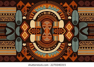 Ethnic Egyptian Seamless Pattern. Abstract traditional folk old ancient antique tribal ethnic Egypt graphic line. Ornate elegant luxury vintage retro style for texture textile fabric background.