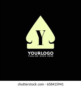 Ethnic element of ancient civilization.Linear Gold Logo template for Cafe, Hotel, Restaurant. Letter Y