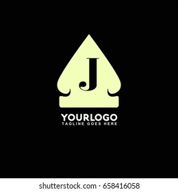 Ethnic element of ancient civilization.Linear Gold Logo template for Cafe, Hotel, Restaurant. Letter J