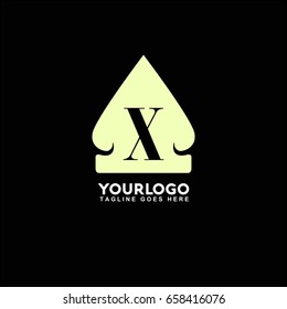 Ethnic element of ancient civilization.Linear Gold Logo template for Cafe, Hotel, Restaurant. Letter X