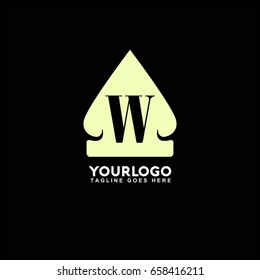 Ethnic element of ancient civilization.Linear Gold Logo template for Cafe, Hotel, Restaurant. Letter W