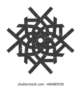 The ethnic element. Nice sign. Ideas for tattoos. Ornament of the lines. Geometric vintage sign. Illustrations for printing on T-shirts.