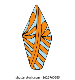Ethnic element of the pendant, hand-drawn. White seamless background. Design for fabric, print, postcard, cover, packaging. Vector illustration.