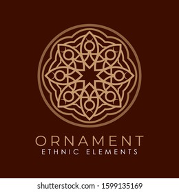 Ethnic Elements Art Logo Template, Hipster Ornamental, Abstract with star symbol