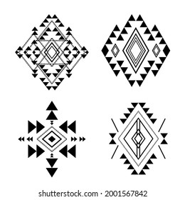 Ethnic elements, aztec, tribal, geometric, mexican vector elements
