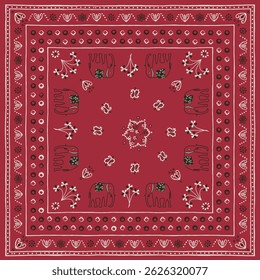 Elefante étnico Paisley Bandana Padrão para impressão têxtil no tecido para impressão de cachecol