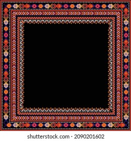 Ethnic embroidery design, frame background  border.