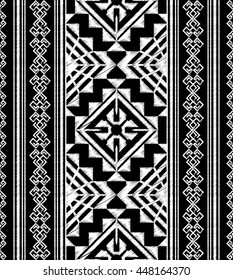 Ethnic embroidery doodle, Pattern tribal seamless graphic designs. Geometric Vector